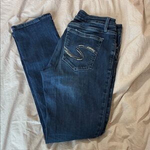 Silver Jeans Dark Blue Straight Leg Women's Jeans